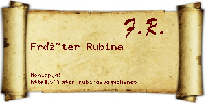 Fráter Rubina névjegykártya